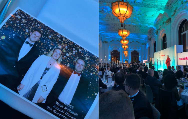 Highly commended at the CIBSE West Midlands Awards Image of Blake, Joel and Nicoleta at the CIBSE Awards,