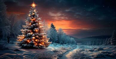 new-year-holiday-concept-large-christmas-tree-decorated-with-balls-and-garland-ai-generated-image-photo